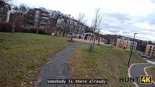 Hot Athlete Picked Up on Street for POV Car Bang with Boyfriend Watching