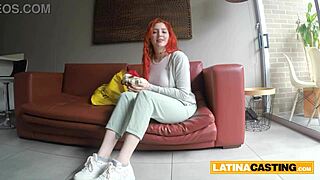 Redhead Feels Intense Pleasure During Rough Casting Interview