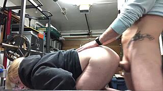 Home Gym Workout Ends with Cum