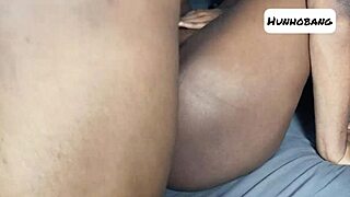 juicy ebony pussy gets creampied in doggystyle