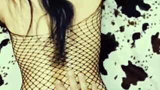 Milf dances striptease with masturbation. Then takes big dick in tight holes.