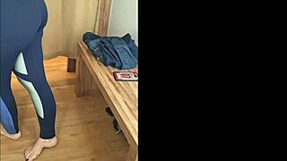 Karina and Lucas pick outfits at the gym.