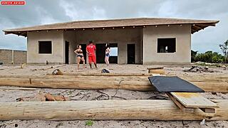 Carpenter Gets Paid with a Bisexual Threesome Surprise from House Owners