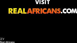 African stud rams through her tight hairy bush hard.