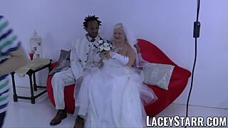 granny bride bent over in fishnets for bbc doggystyle cum facial