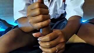 Bokep Indo Schoolgirl Teases and Strokes Cock in Hot Massage