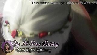 Britney deepthroats cock in cosplay, gets facial