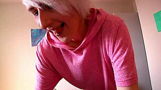 Cute European blonde amateur gives POV blowjob and swallows cum in homemade video