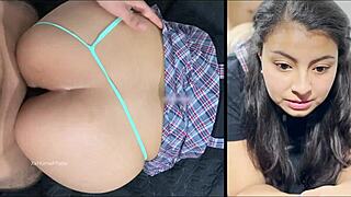First anal surprise painful with cute 18 year old latina student