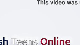 British redhead moans as she's railed and covered in cum