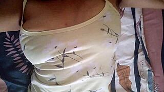 Morena's Morning Solo with Hard Nipples and Wetness