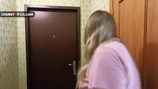 Horny Blonde Uses Nerd for Shaved Pussy Fucking