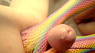 Sexy babe gives footjob while playing with her pussy!