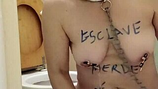 Slave F humiliates herself in 2025 session, licking WC in dirty POV talk