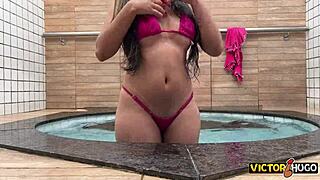 Married Woman Teases In Pool Before Wild Encounter