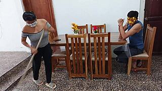 yo, banging the maid while my wife's out of the house!