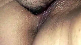 I suck my girlfriend's wet vagina at home