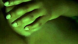 She licks her nipples at night, feeling so good