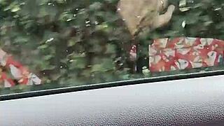 Housewife Rides Publicly Outdoor with Tits Flashing in Homemade Amateur Adventure