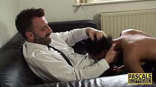 Ebony Submissive Woman Gets Throated In BDSM Session With Stockings