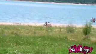 Amanda Luxor conducts public interviews for casting, attracting curious onlookers with her charm