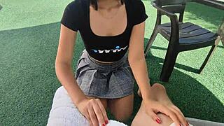 a hot afternoon fucking my cute latina stepsister doggystyle in panties, her beautiful ass bent over for the first time in a hotel room 😘