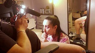 Wow! Black Lynn Gives Huge Blowjob And Mouthful Of Cum!