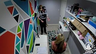 British chubby blonde slut gives blowjob in shoplifting roleplay promo