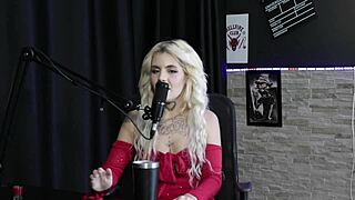 Blonde Kyra's BDSM Ass and Pussy Play in Sheer Red