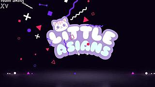 jealous girlfriend meme parody with asian slut in lingerie, kissing and blowjob