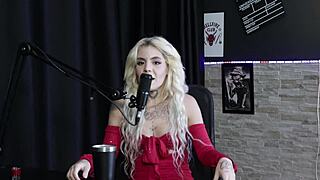 Blonde Kyra's BDSM Ass and Pussy Play in Sheer Red