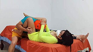 Look at this curvy latina stepdaughter getting fucked hard by her stepfather in uniform!