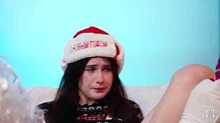 Santa fucks two horny girls. 'Wish granted with my huge cock!'