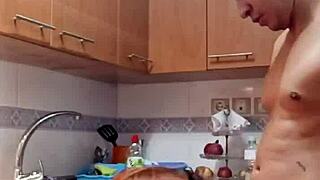 Mother-In-Law's Wet Pussy Breakfast In Kitchen