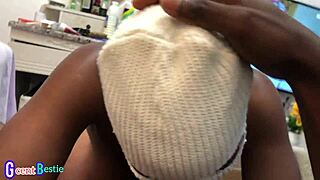 homemade nigerian blowjob session with bestie turns into passionate and sensual teasing with cum on ass