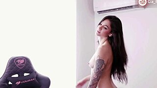 gia baker teases her cute little 18+ ass with toys, squirting solo