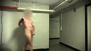 public stroking big cock almost caught moaning