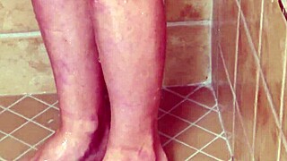 Charming Blonde Girl Took A Hot Shower