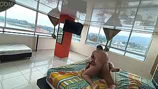 On a trip with my boss's wife, we shared a bed and I filled her with my cum in the hotel.