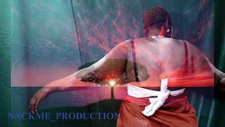 Raw Homemade Scene with Fat Chubby Ebony BBW Wife in Costumes, Her Curvy Ass on Display