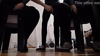 Two Girlfriends Masturbate Together In Leggings For Mutual Orgasm