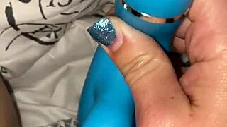 Milf pleasures her tight pussy with dolphin vibrator solo