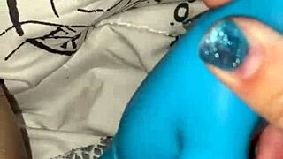 Milf pleasures her tight pussy with dolphin vibrator solo