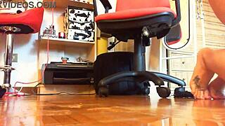 naked milf talks dirty on bathroom floor