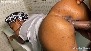 Oh wow, one time sex with the lucky plumber in the bathroom! He has a big black cock and we did it by the pool.