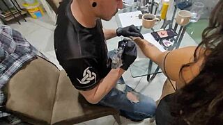 Getting a tattoo on my girl in exchange for her pussy!