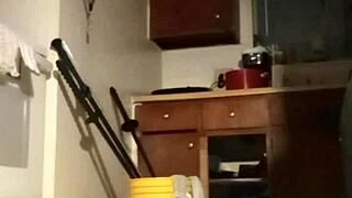 Amateur workout session with music playing in the background