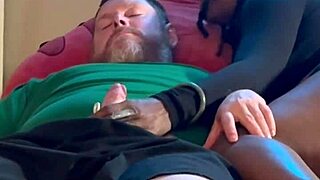 Amateur ebony sucks and fucks white guy in hood!