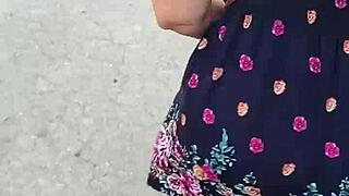 Lifting woman's skirt on the street!