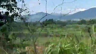 Fucking my hot Colombian girlfriend on public river!